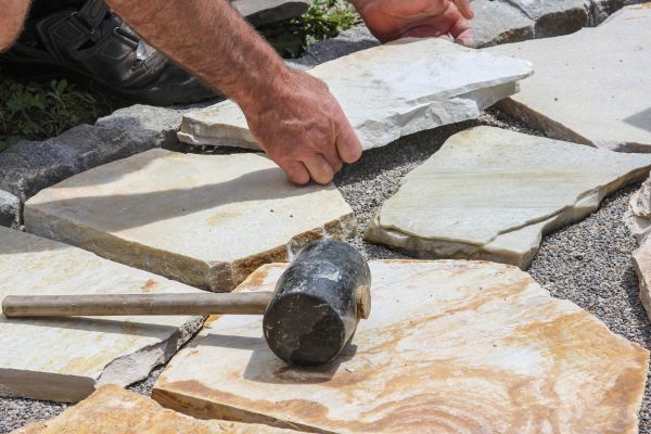 Stone Sidewalk Installation in Ankeny